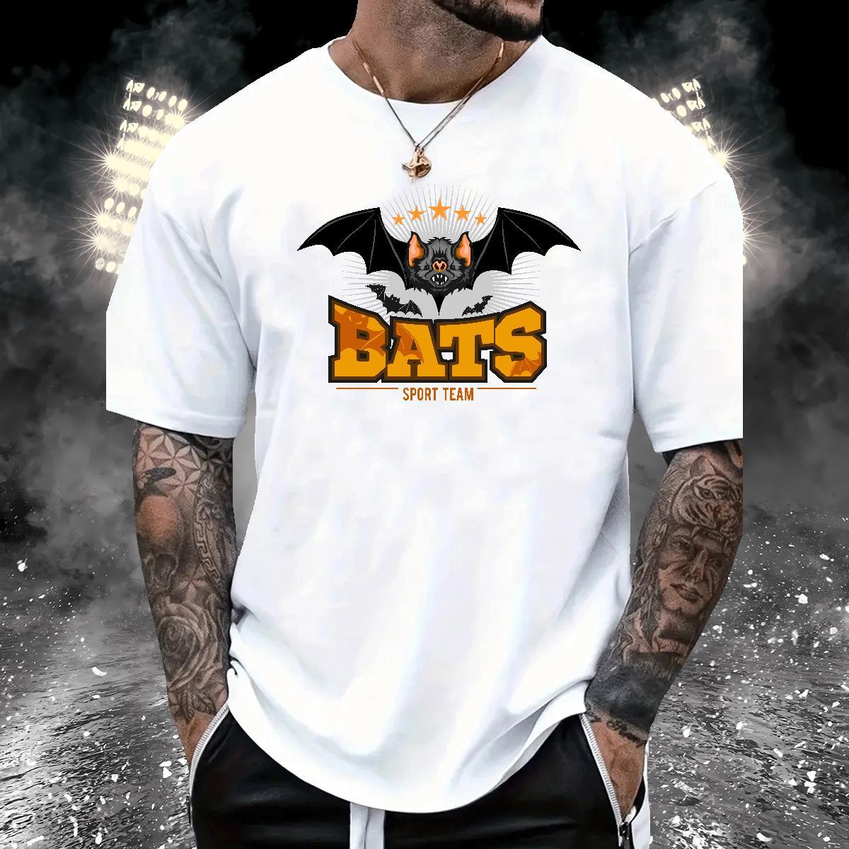 Loose Fit T-Shirts bat Breathable Crew Neck Spring Summer DIY Anime 230g Cotton Men Tshirts Fashion Casual Tops Tees