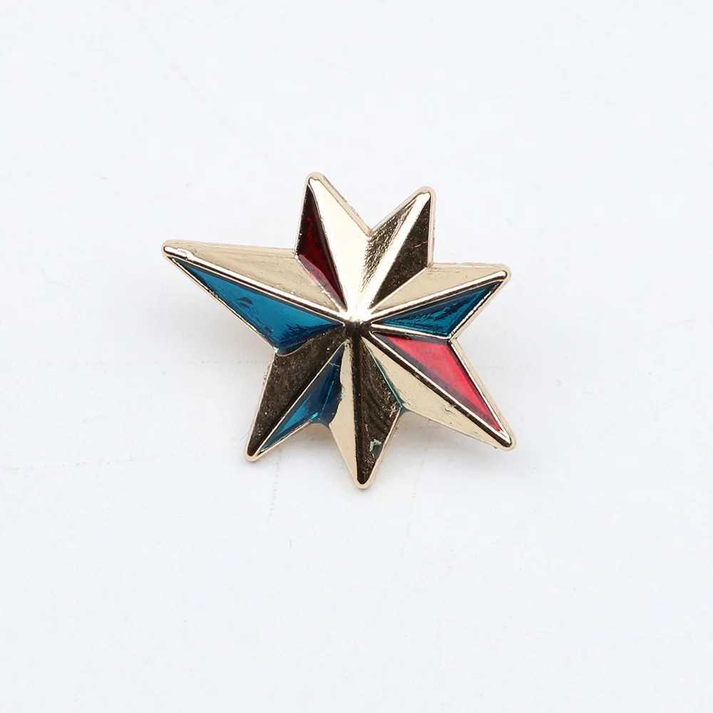 Fashionable mens retro gold star brooch collar set stick brooch gift icon badge lapel pin jacket hat W240815