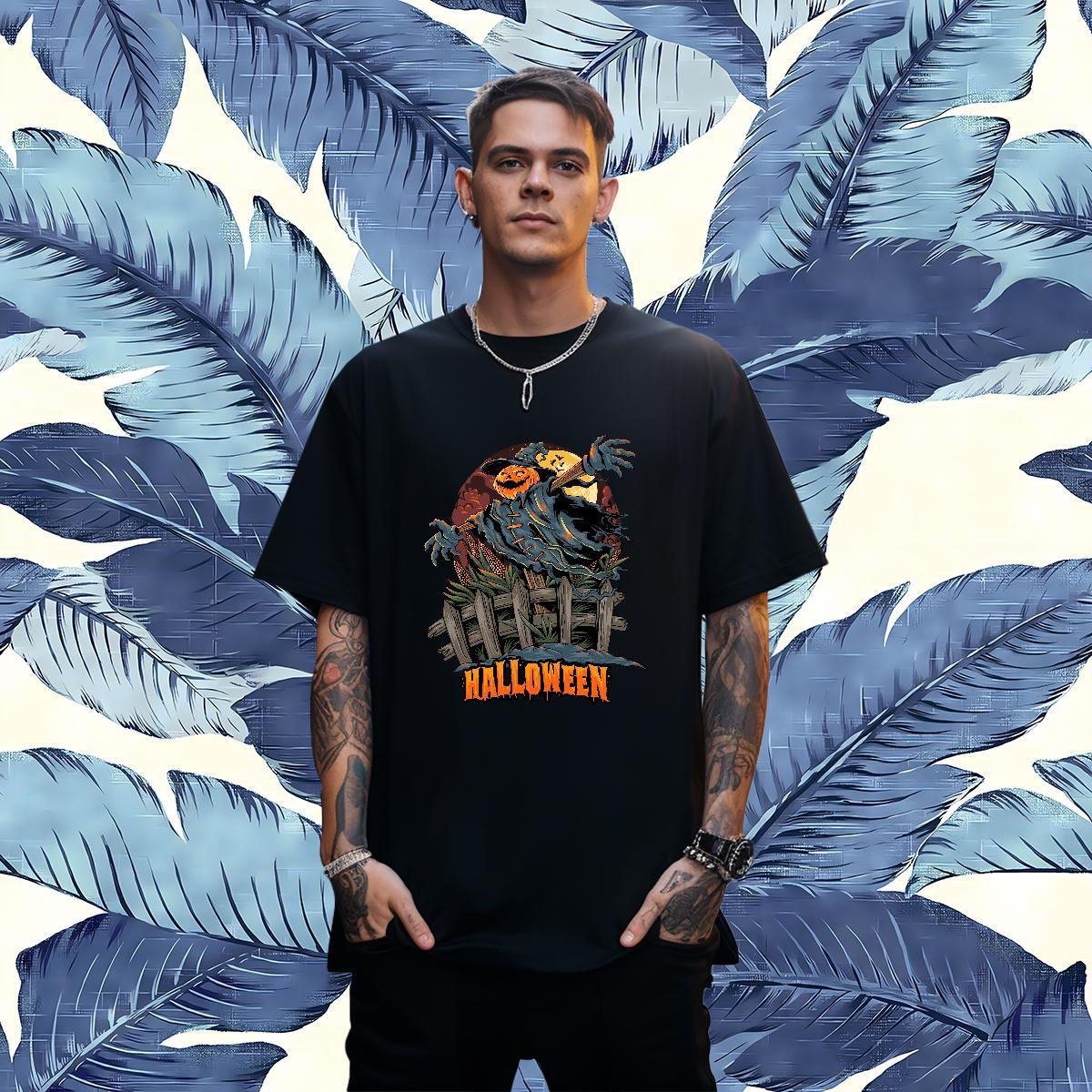 High Quality T Shirt For Man scarecrow O-Neck Short Sleeve Street wear Hip Hop Black Oversized 230g Pure Cotton Tshirts New Designer Clothings