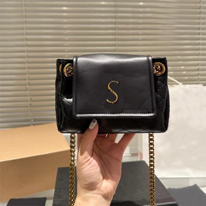 Women Mini Crossbody Bag Diamond Lattice Shoulder Bags Designer Bag Gold Chain Letters Leather Purses 10A