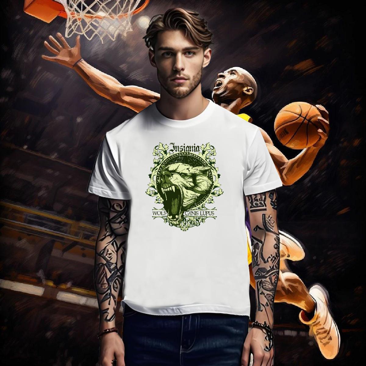 Custom Men Tees lion Casual 230g Cotton Clothings Pure Cotton Unisex Mens T Shirts Cartoon Printing L-4XL