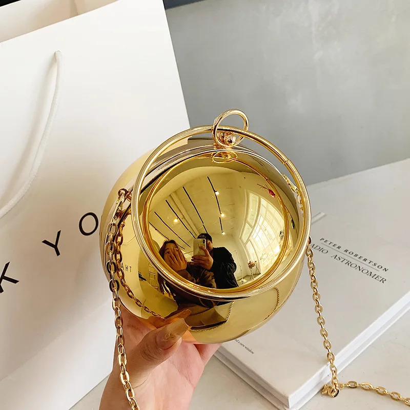 Acrylic Chain Shoulder Bag Women Handbag Fashion Ball Shape Crossbody Bag Evening Bag 240819