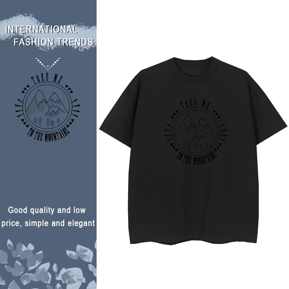 Factory Direct Womens Tshirts Casual Beach Breathable Short Sleeve Polos 5A 230g 100% Cotton mountains DIY Anime Printed Woman T Shirts