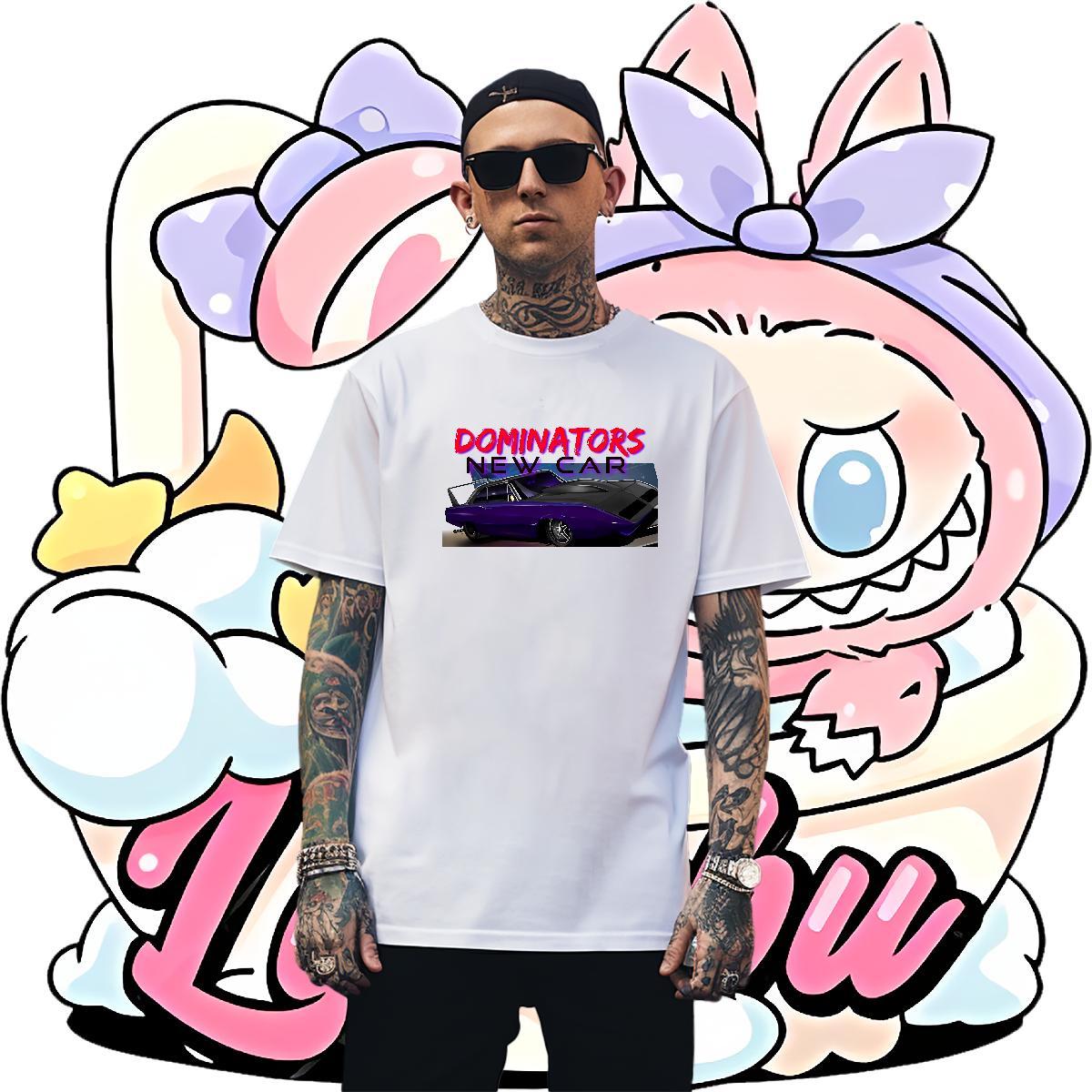 Cool car T-Shirts Daily Wear Tshirt for Man Woman 230g Pure Cotton Factory Direct Short Sleeve O-Neck Customized Print Tees
