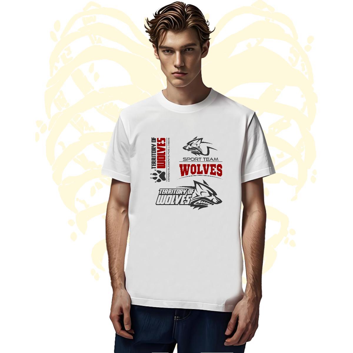 Classic Man T Shirts wolf Round Neck Short Sleeve Casual Beach Cartoon Printing L-4XL 230g Cotton Men Clothes T-Shirt Designer Fashion Tees