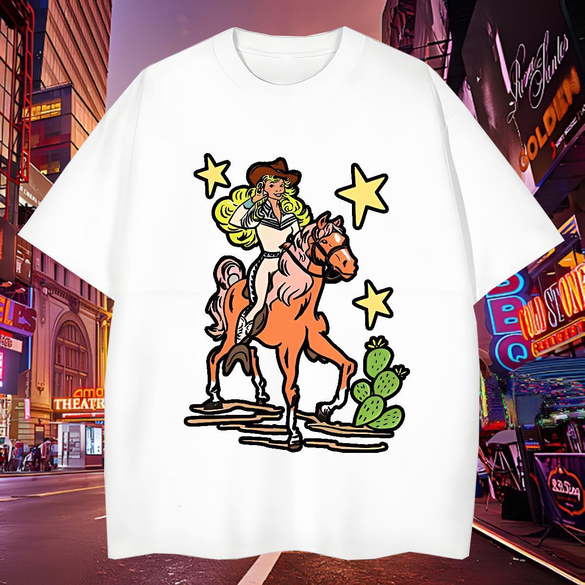 Popular T-Shirts for Men pretty girl Breathable Short Sleeve Sports Casual Floral Print 230g Cotton Men Tops Tees Designer Fashion Tshirts