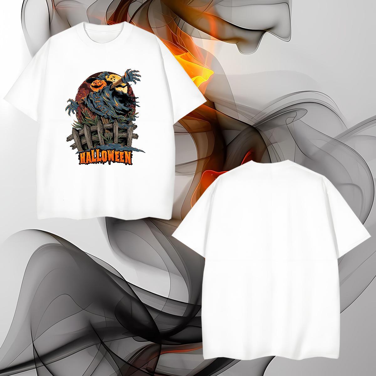 New Mens Tshirts halloween Sports Casual 230g Pure Cotton Tees O Neck Short Sleeves Brand Mens T Shirts Custom Printed
