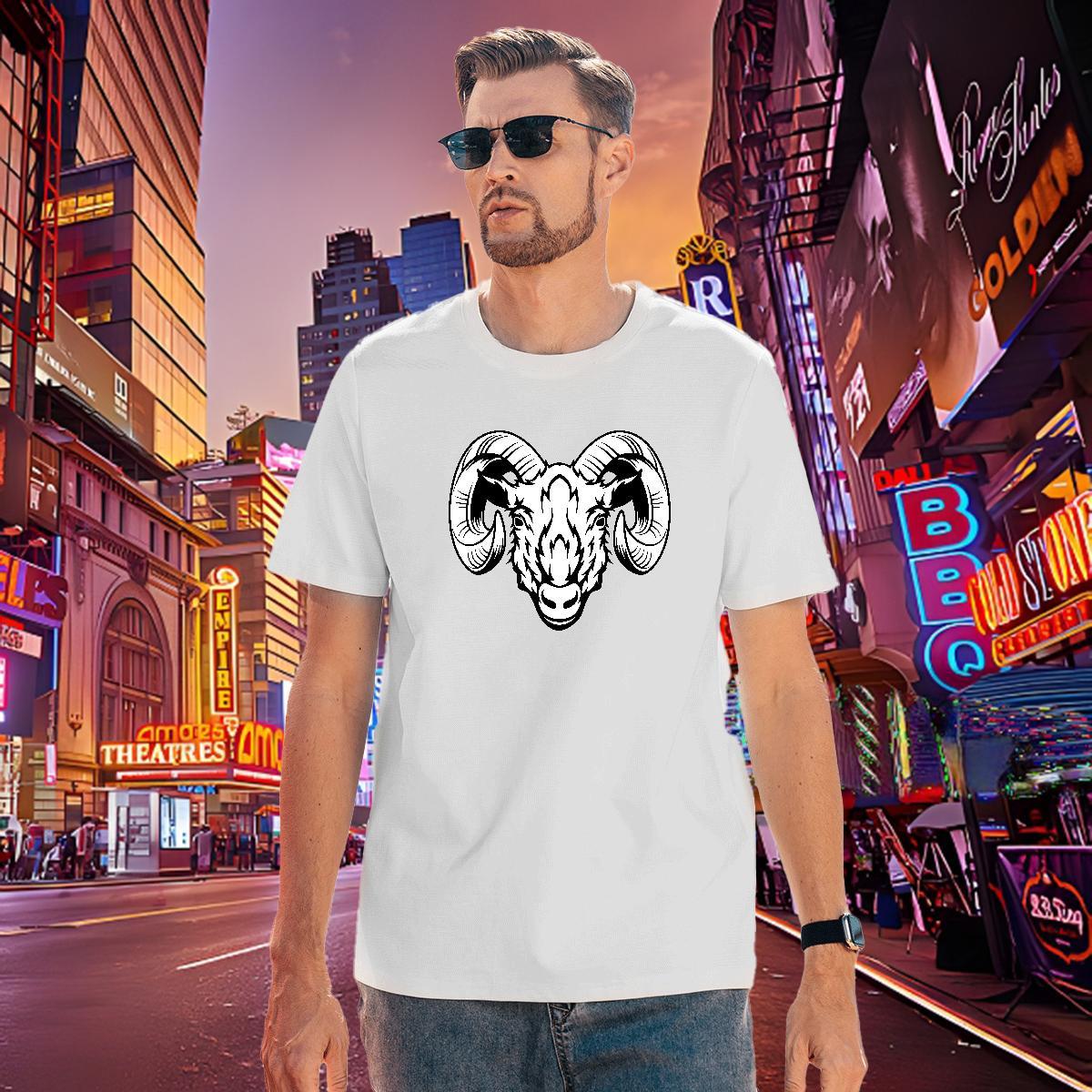 Loose Fit T Shirts Men sheep Short Sleeve Soft Anime Printing Street Custom Print Plus Size 100% Cotton 230g Men Tops Tees Brand Wear