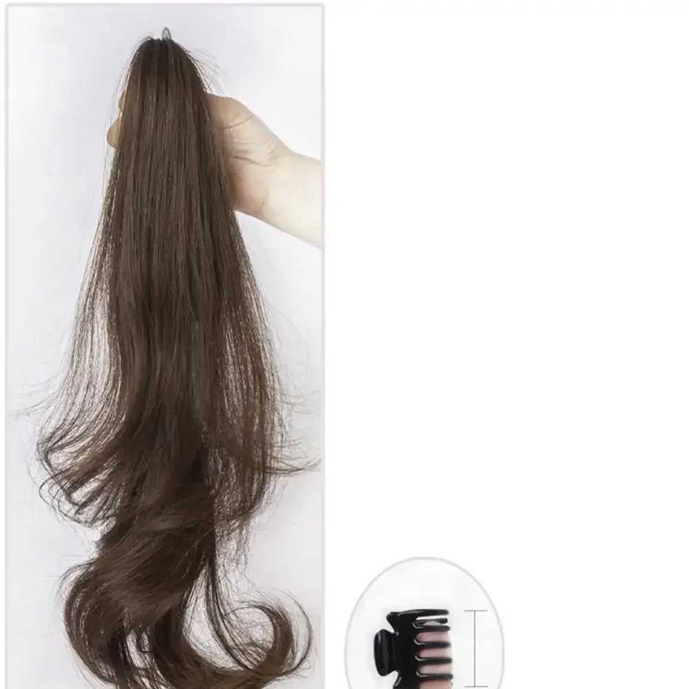 1 piece of synthetic wig simulating Lop eared rabbit with long curly and fluffy braids. Braid grab clip on Wig hair extension 45cm W240817