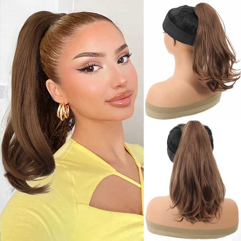 Ponytail extensions synthetic hair long curls claws clamped in the ponytail natural appearance female ponytail W240817