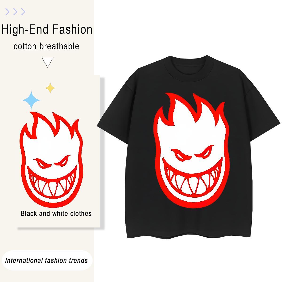 New Arrival Men Tops Tees halloween Casual Beach 100% Cotton 230g Tops Shirt O-Neck Short Sleeve TOP Quality Mens T Shirts Custom Big Size