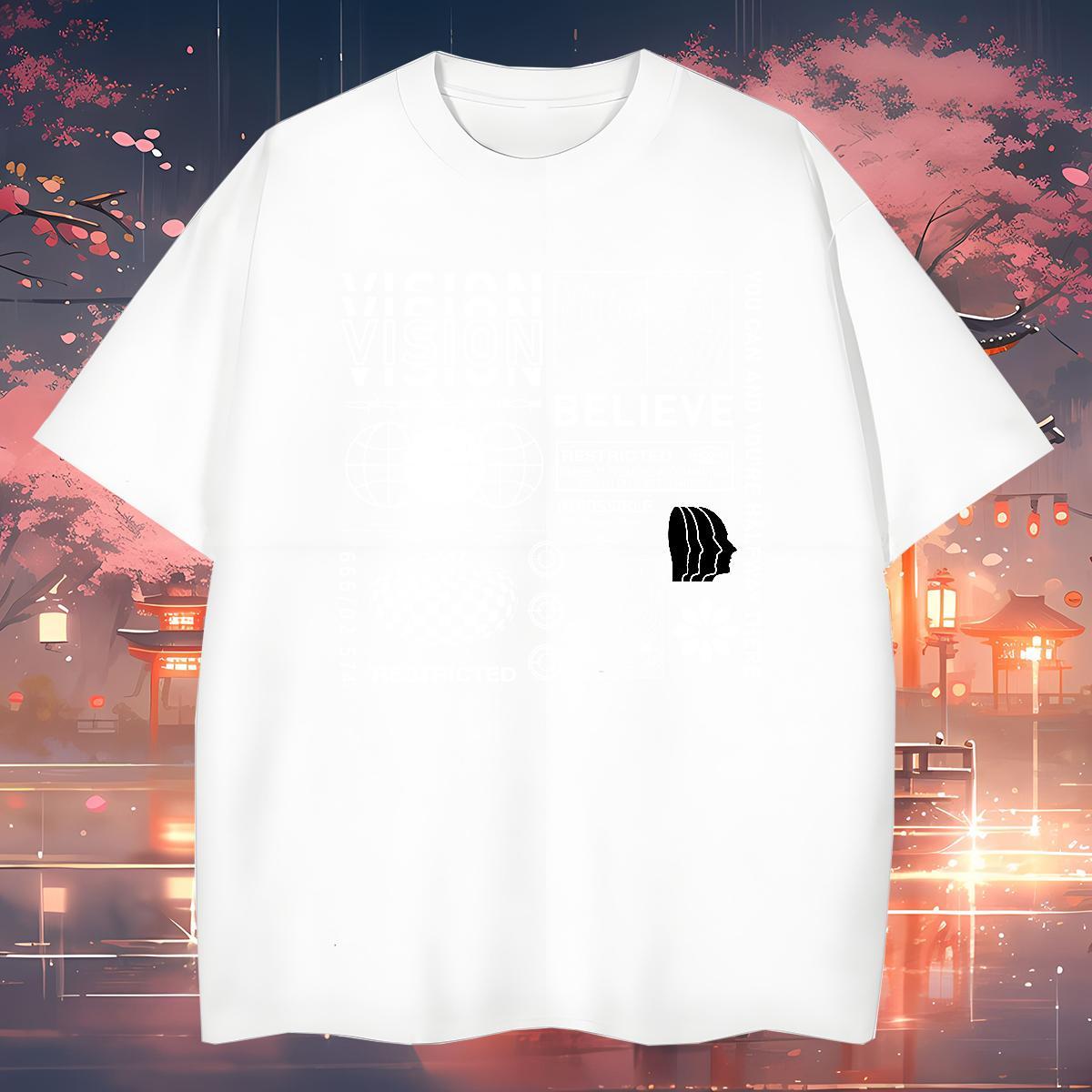 Classic letter T-Shirts for Men Beach Tshirt for Man Woman 230g Cotton Custom Breathable Cartoon Print Clothings