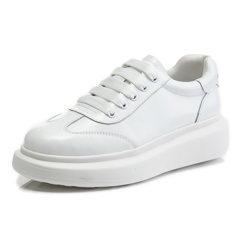 Ddmysports Top Layer Cowhide Small White Autumn New Sports Flat Sole Genuine Leather Single For Women In Casual Thick Soled S Shoes Trend OUTDOOR