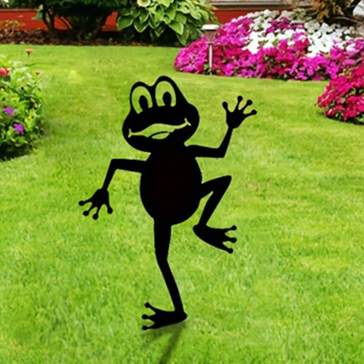 Garden Decor Frog Sign Black Frog Silhouette Statue Frog Silhouette