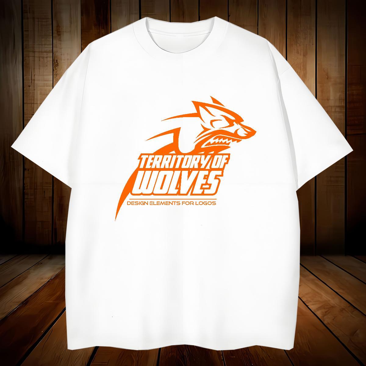 Designer Men T Shirts wolf Breathable Short Sleeve Daily Outfit Black White 230g 100% Cotton Men Tops Tees 2024 New Wear