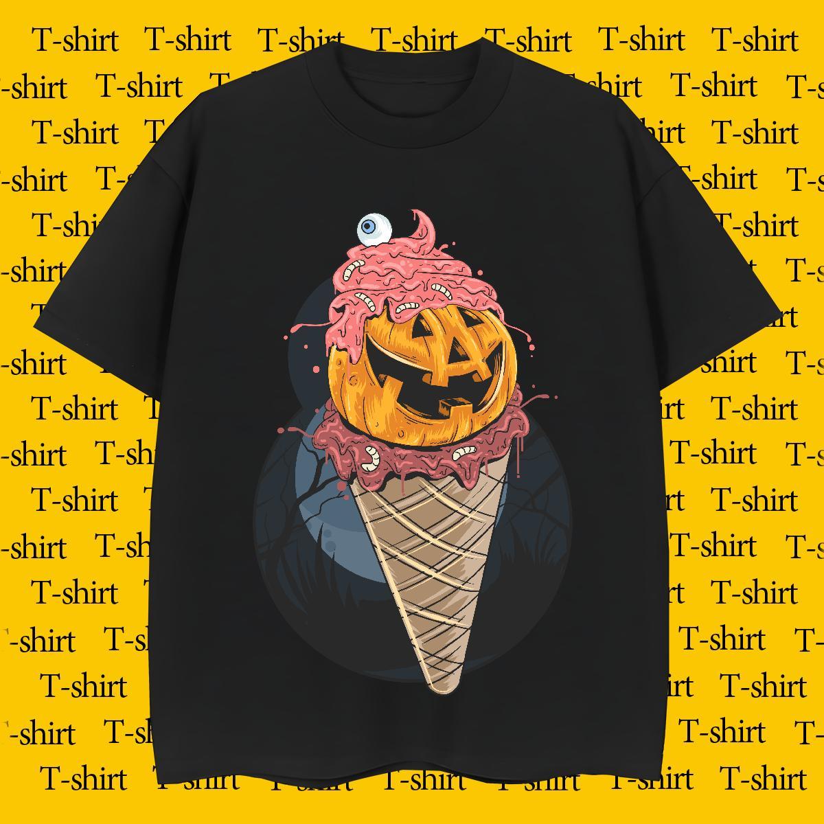 Designer T-Shirts for Men ice-cream Breathable Short Sleeve Hip Hop Street Oversized 3XL 4XL 100% Cotton 230g Men Tshirts 2024 Summer Clothings