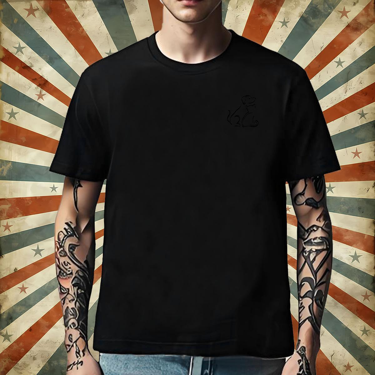 2024 Men Clothes T-Shirt Dog Casual Beach 230g Cotton Tees Shirts Crew Neck Breathable Loose Fit T Shirt For Man Custom Print Plus Size
