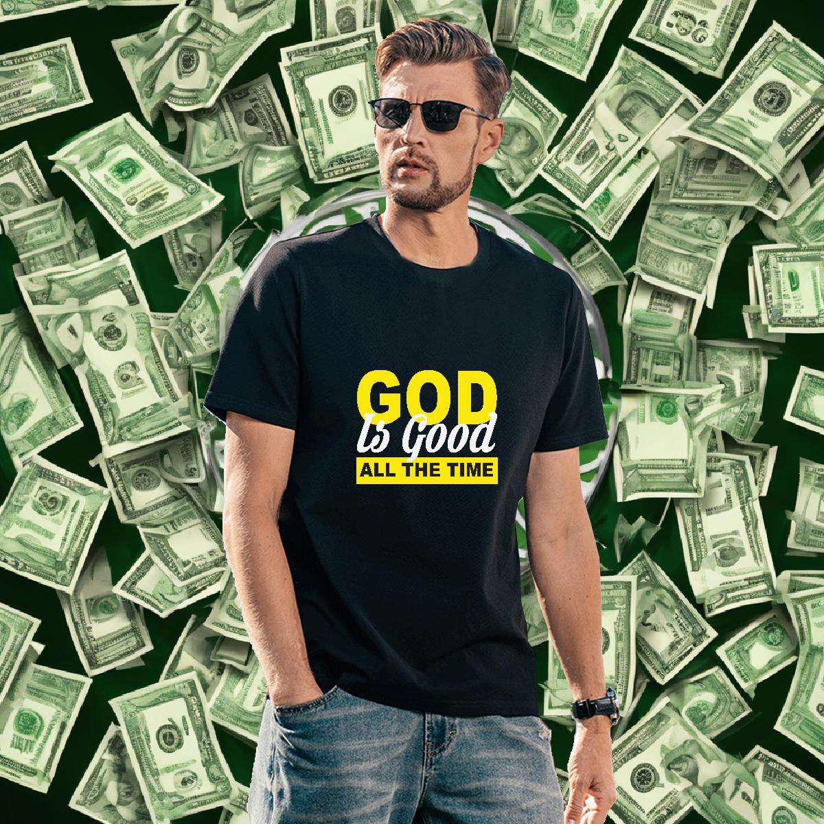 Loose Tshirts Sports Casual 100% Cotton 230g Anime Print Breathable Crew Neck god T Shirt For Man Fashion Designer Tee Shirt