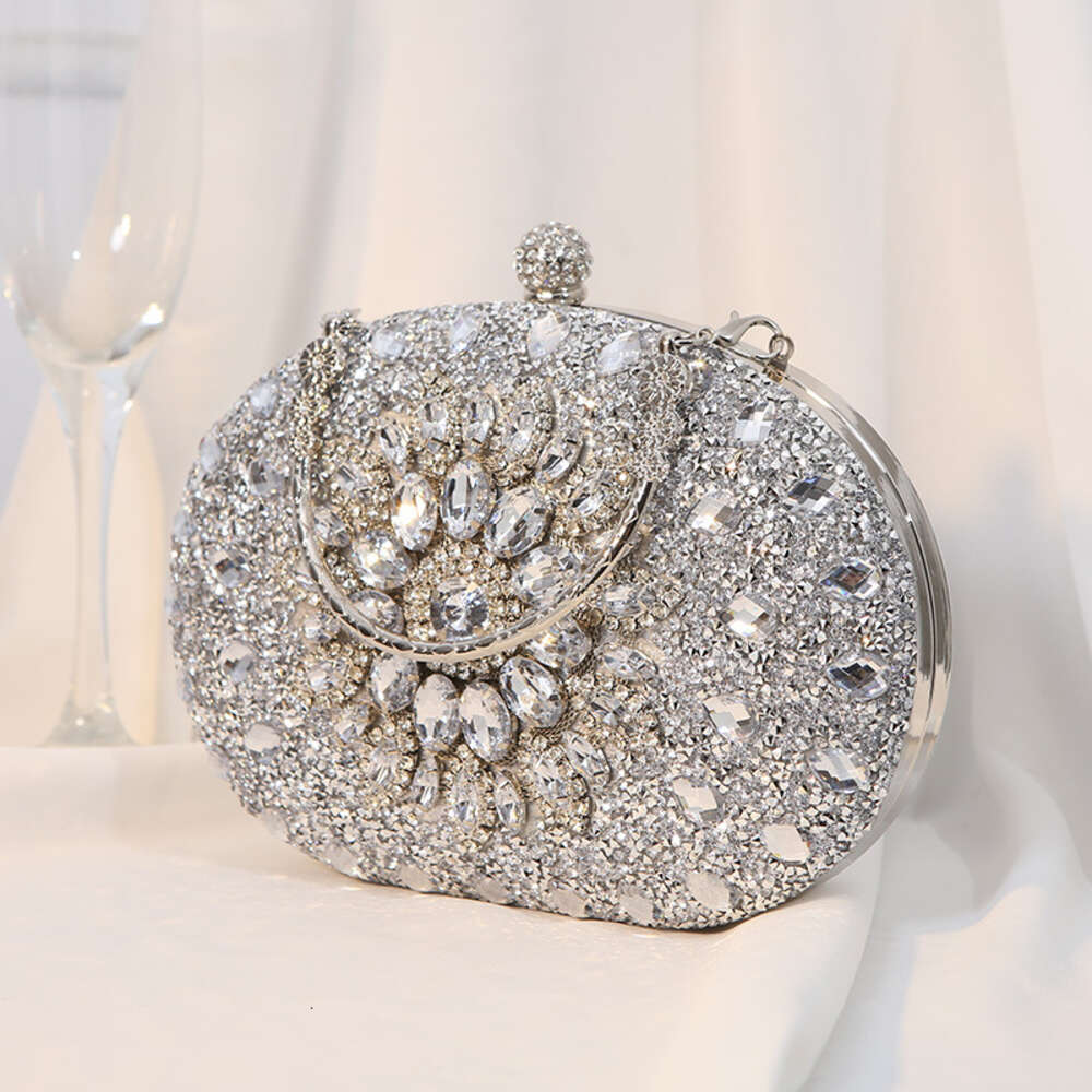 2024 New with Alloy Flower Diamond Embedding Dinner Bag, Celebrity Dress, Banquet Handheld Bag for Women