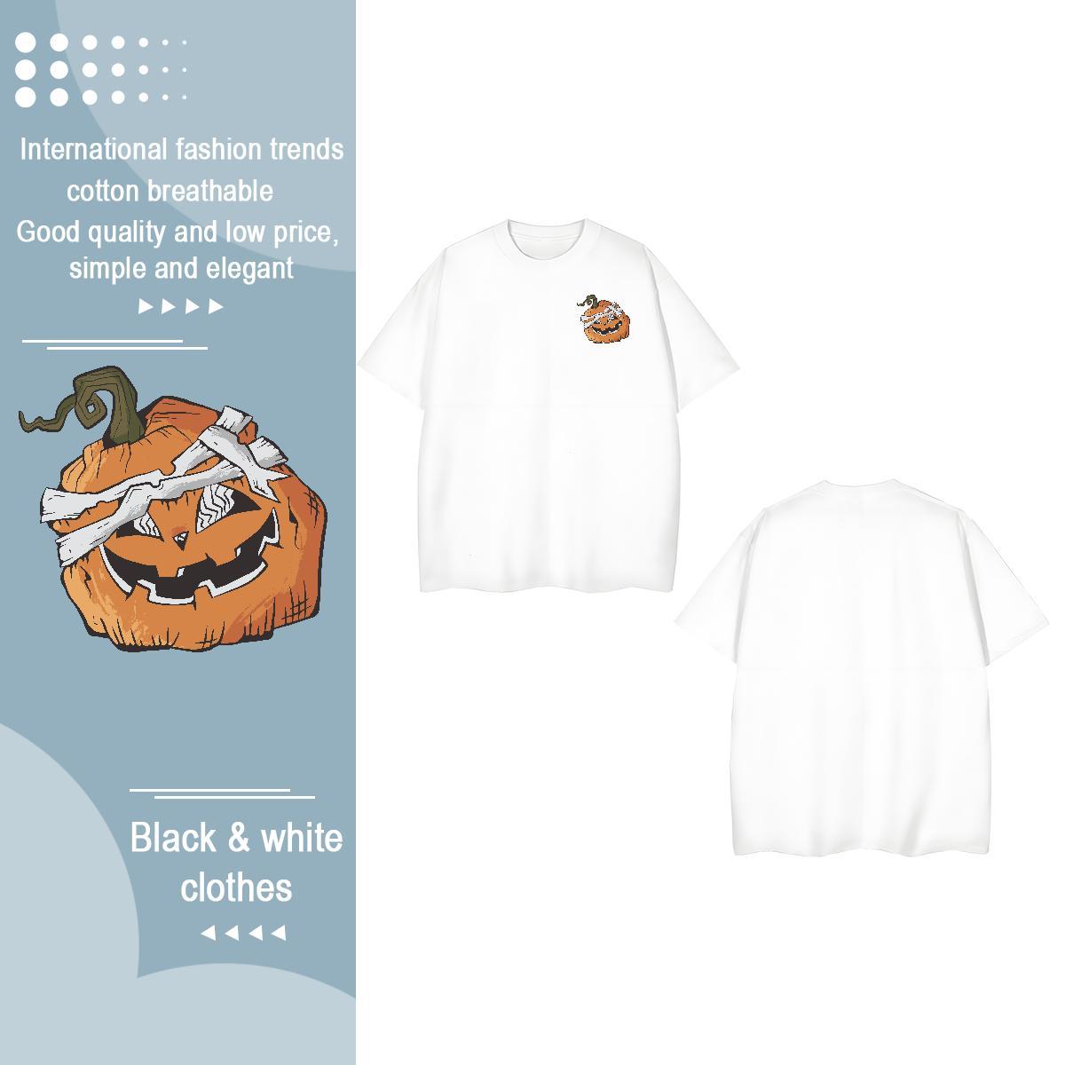 New Arrival Men Tshirts Halloween Beach 100% Cotton 230g Clothes Breathable Short Sleeve Designer Men T Shirts Custom Cartoon