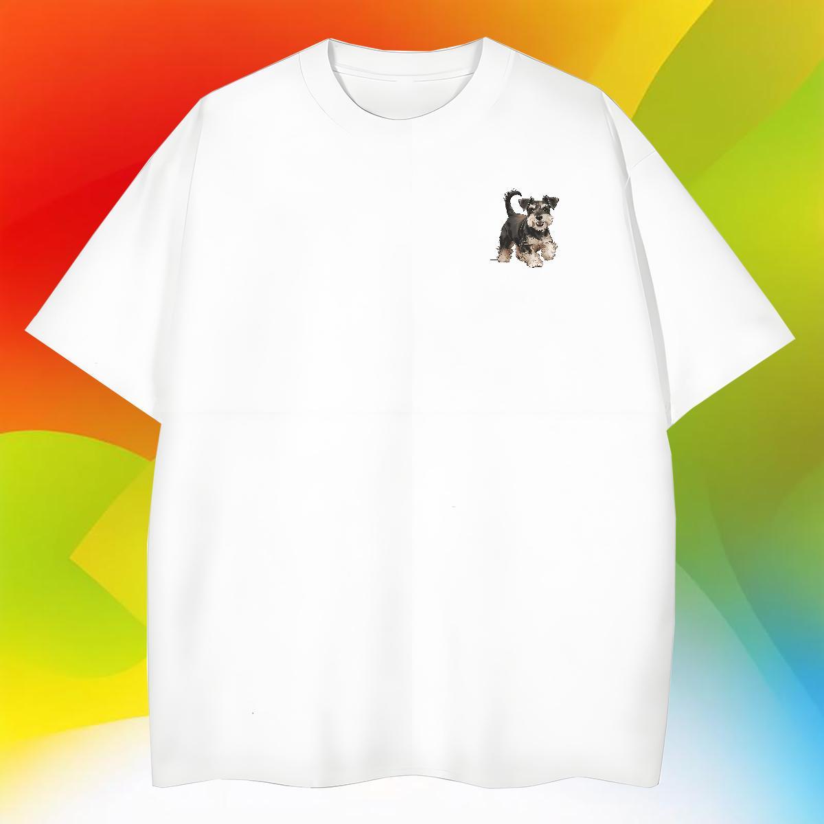 Soft Couples T Shirts Home Outdoor 230g Cotton White Plus Size Breathable Short Sleeve dog T-Shirts for Men Free Shipping Clothings