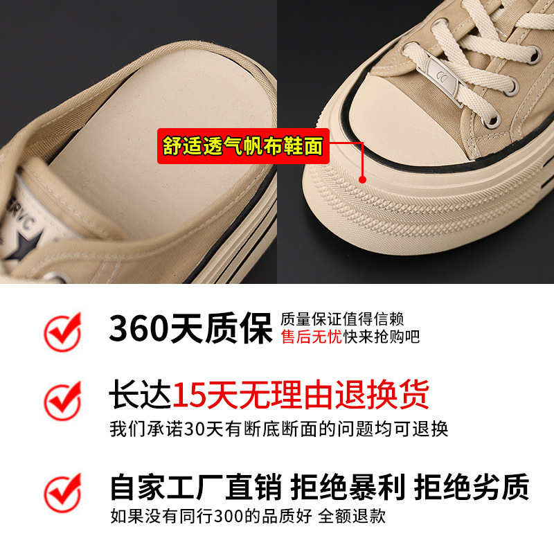 Ddmysports New Canvas Summer Baotou Small Fragrance Style External Wearing Women S Fashion Flat Bottom Slippers OUTDOOR