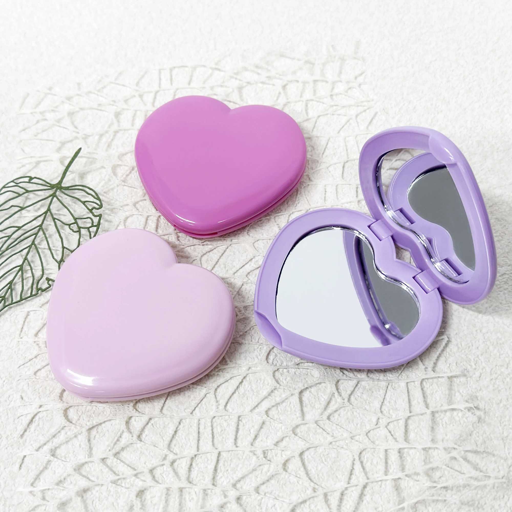 Heart Shaped Double Sided Hand Mirror Popular Cute Heart Makeup Mirror Compact Mirror Y240819