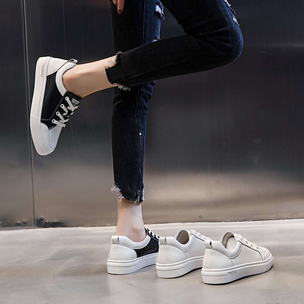 Ddmysports Genuine Leather Autumn New Sports And Leisure Flat Sole Single Women With Shallow Lace Up Versatile Small White Shoes For S Trend OUTDOOR
