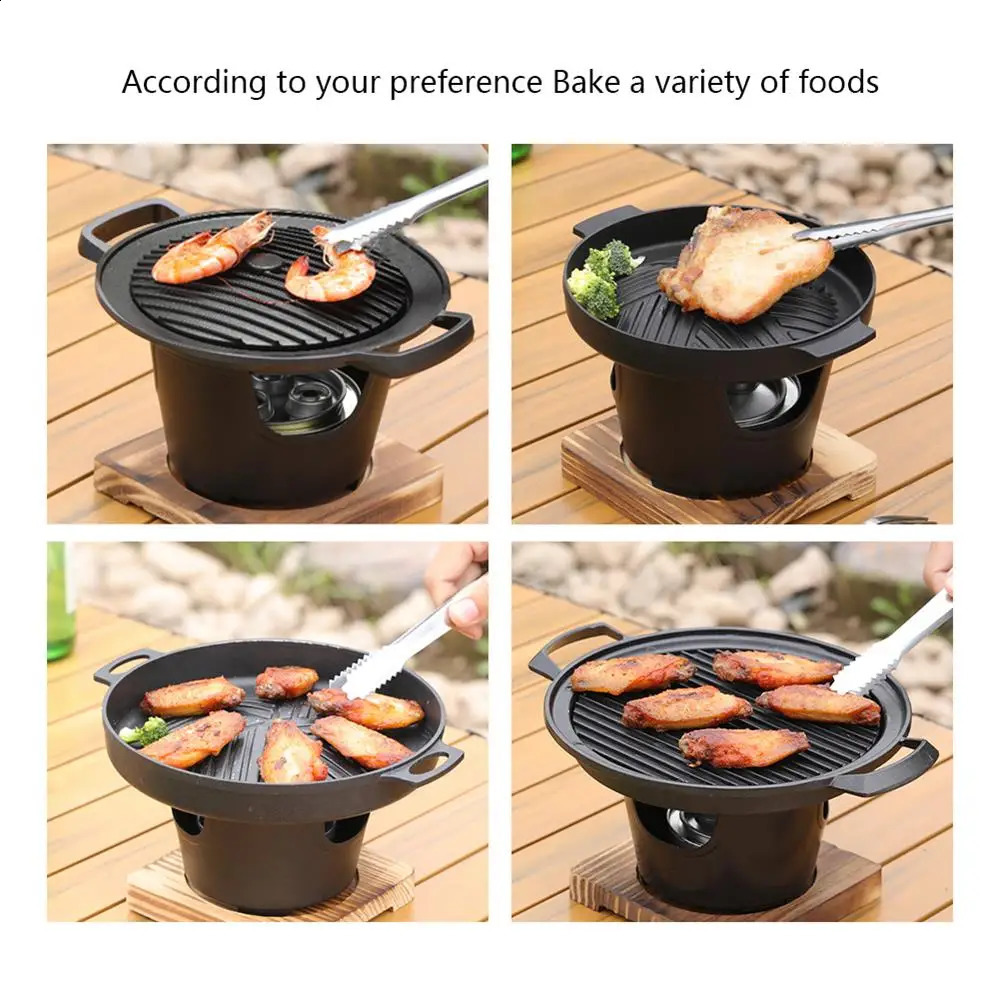 Mini Barbecue Oven Grill Home Outdoor Camping Alcohol Stove BBQ Japanese One Person Cooking Garden Party Roasting Meat Tool 240819