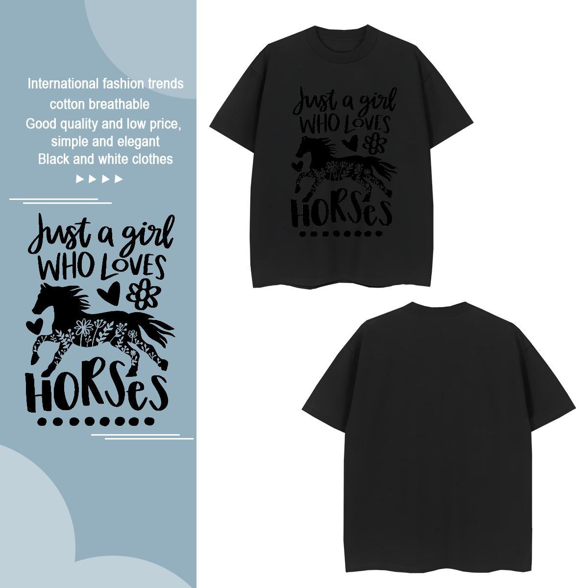 Cool Design Mens T Shirts horse Crew Neck Outdoor DIY Printed 230g 100% Cotton Tshirts Designer Tops