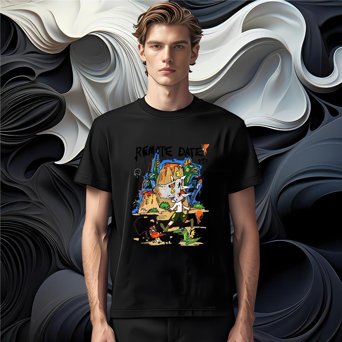 Man T Shirts 230g Cotton cartoon Sport Breathable Soft Custom Printing Tshirt for Man Woman Classic Casual Loose Fit Clothings