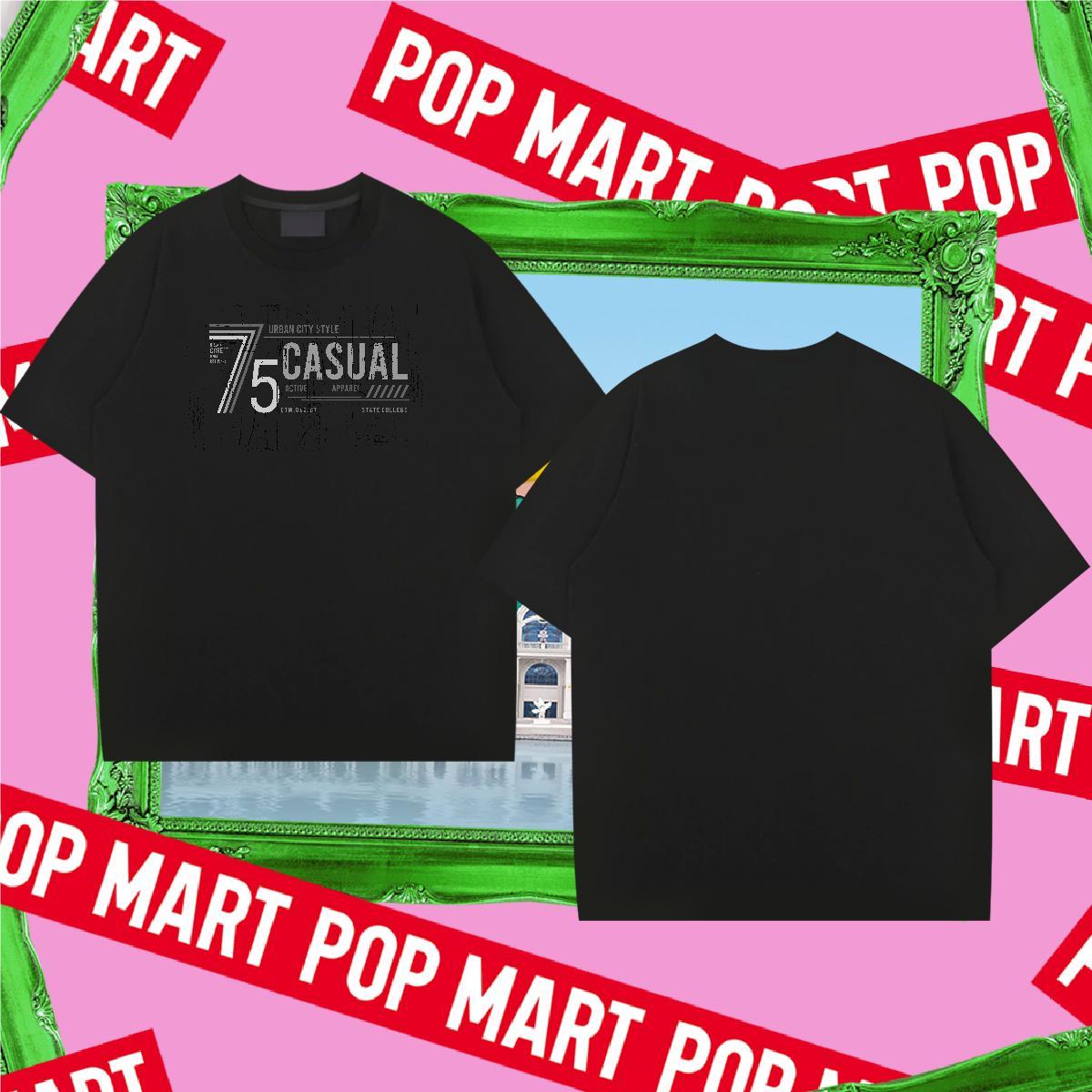 Brand letter 230g Cotton Tshirts Casual Beach Breathable Short Sleeve T-Shirts for Men Stylist Plus Size Cartoon Tops