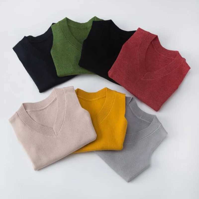 2022 Baby Toddler Jumper School Boy Girl Solid Vest Children Waistcoat Sleeveless Knitted Sweater Tops Kids Vest For Boys GirlsXJ240819