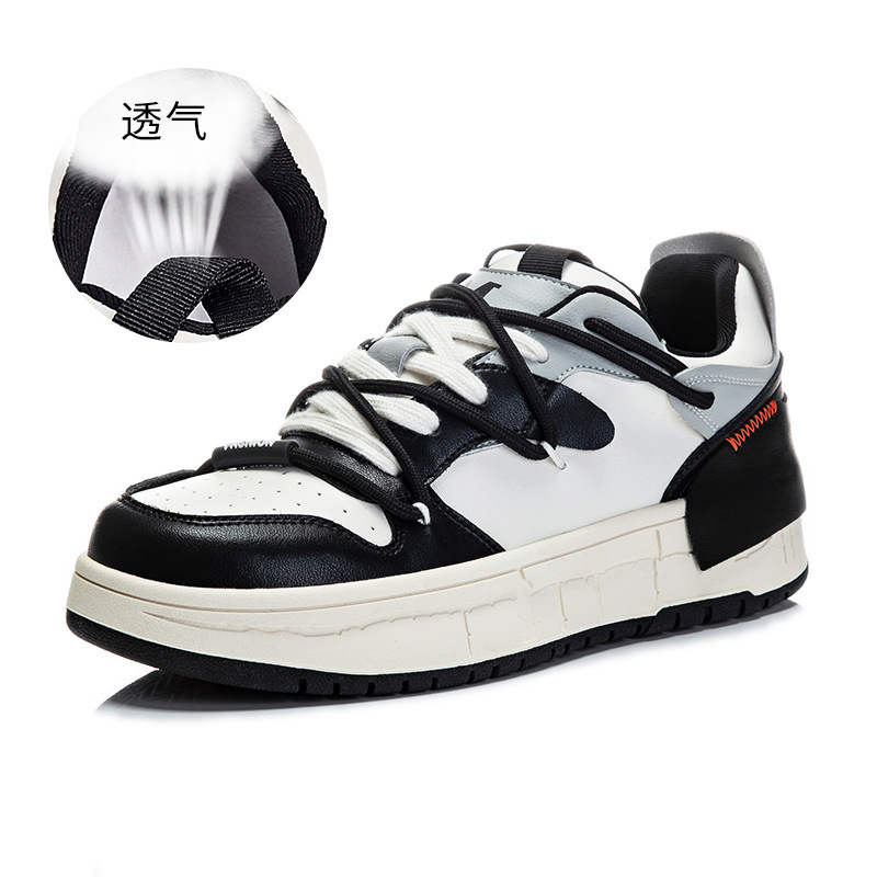 Ddmysports Genuine Leather Small White For Women In Spring New Thick Soles Increased Height Color Blocking Sports Board Shoes Casual And Versatile S O
