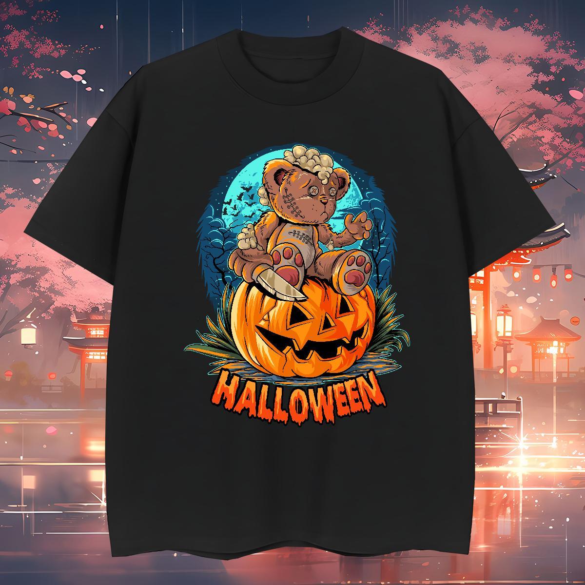 Soft T shirt pumpkin Breathable Crew Neck Summer Casual DIY Printed 230g 100% Cotton Men Tees New Tee Shirt