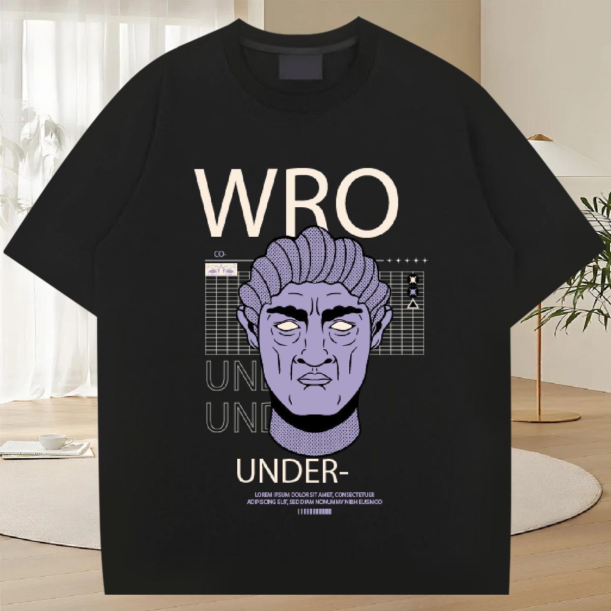 Designer Men Tshirts Spring Summer 230g 100% Cotton Oversized 4XL O-Neck Short Sleeve western style T Shirt For Man Classic Tops Shirt