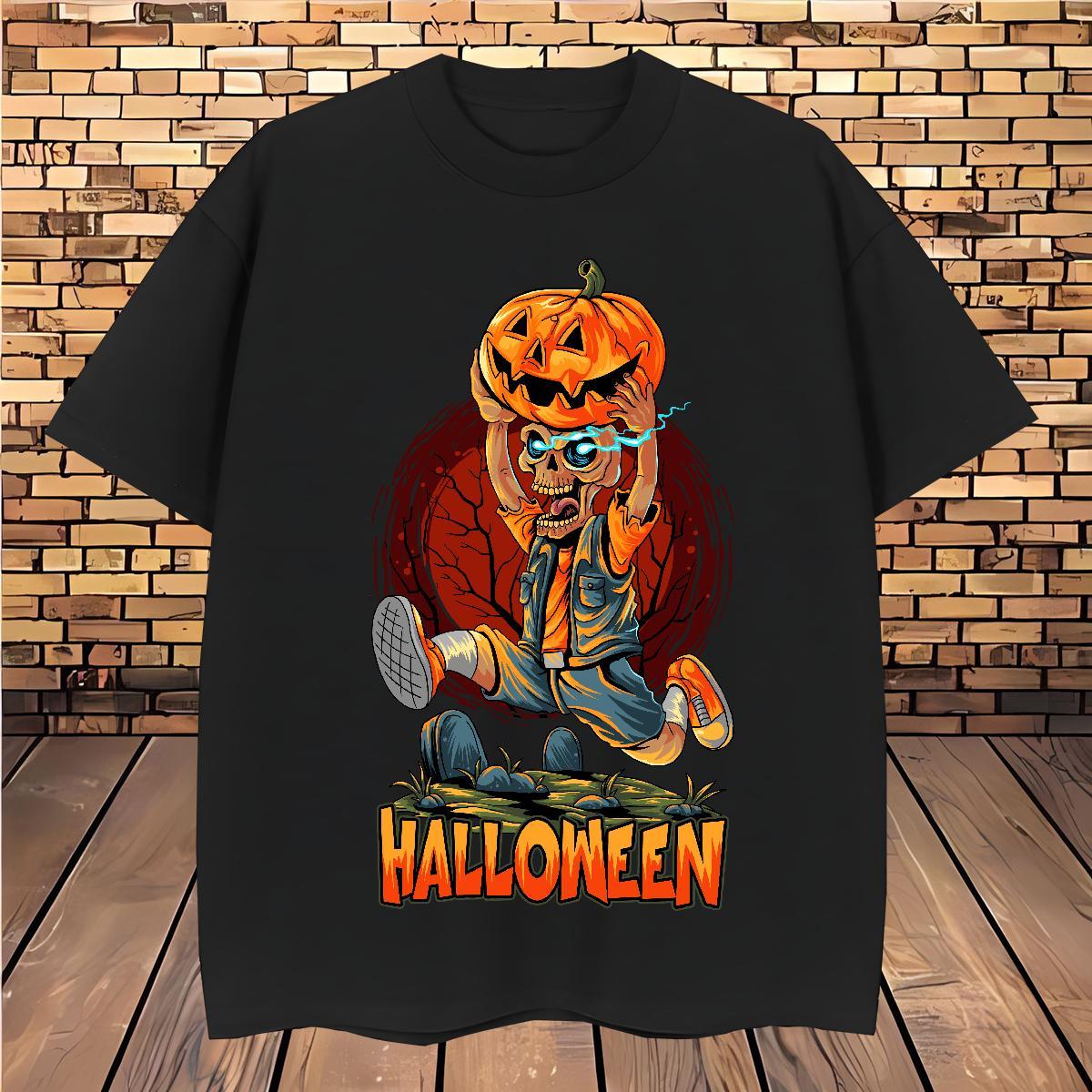 New Designer Men Clothes T-Shirt halloween Spring Summer 230g Cotton Tops Shirt Breathable Soft Classic T-Shirts Asian Size