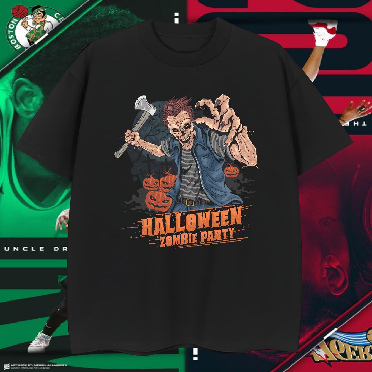 Soft T-Shirts for Men halloween Breathable Short Sleeve Casual Daily Wear Cartoon Print 230g Pure Cotton Tshirt for Man Woman Wholesale Polos