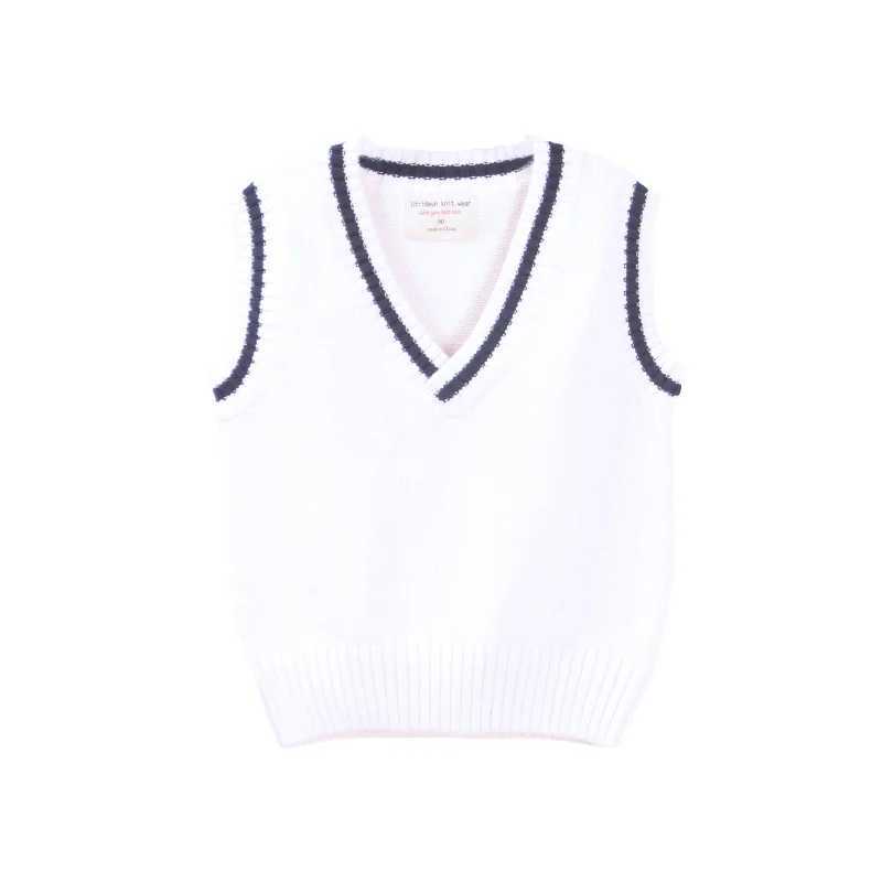 Kids Preppy Style Vest Boy Girl Navy Blue Kindergarden Shool Uniform Sweater Girls 1 to 10 Years Kids Clothes OKC205005XJ240819