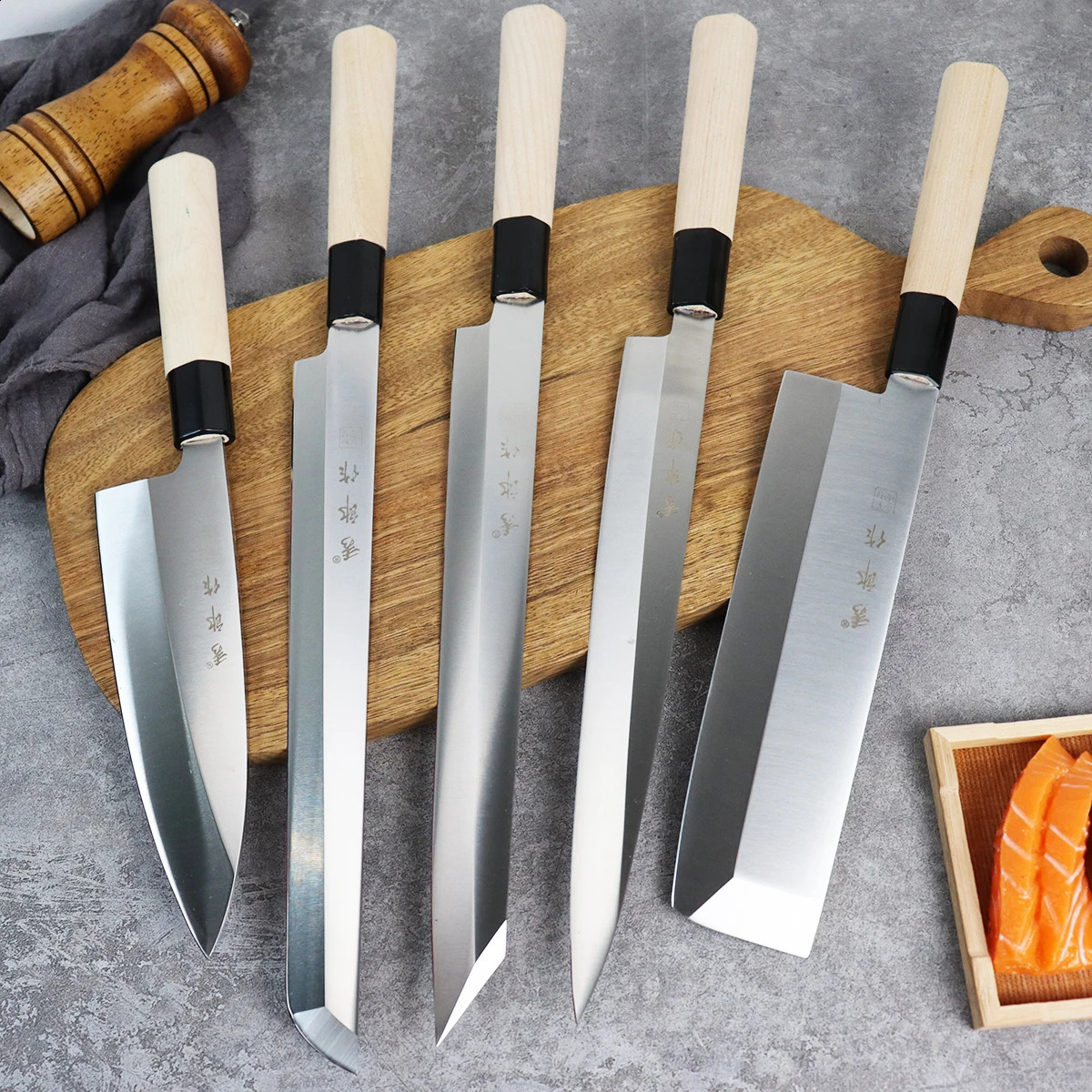 WXCOO professional sashimi knife Japanese salmon chef knife stainless steel kitchen fish fillet chopper 241224
