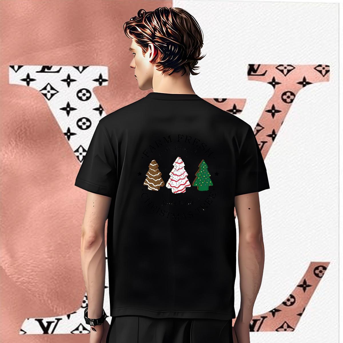New Arrival Mens Tshirts christmas trees Sports Casual 230g Cotton Tee Shirt O Neck Short Sleeves Comfortable Man T Shirts Graphic