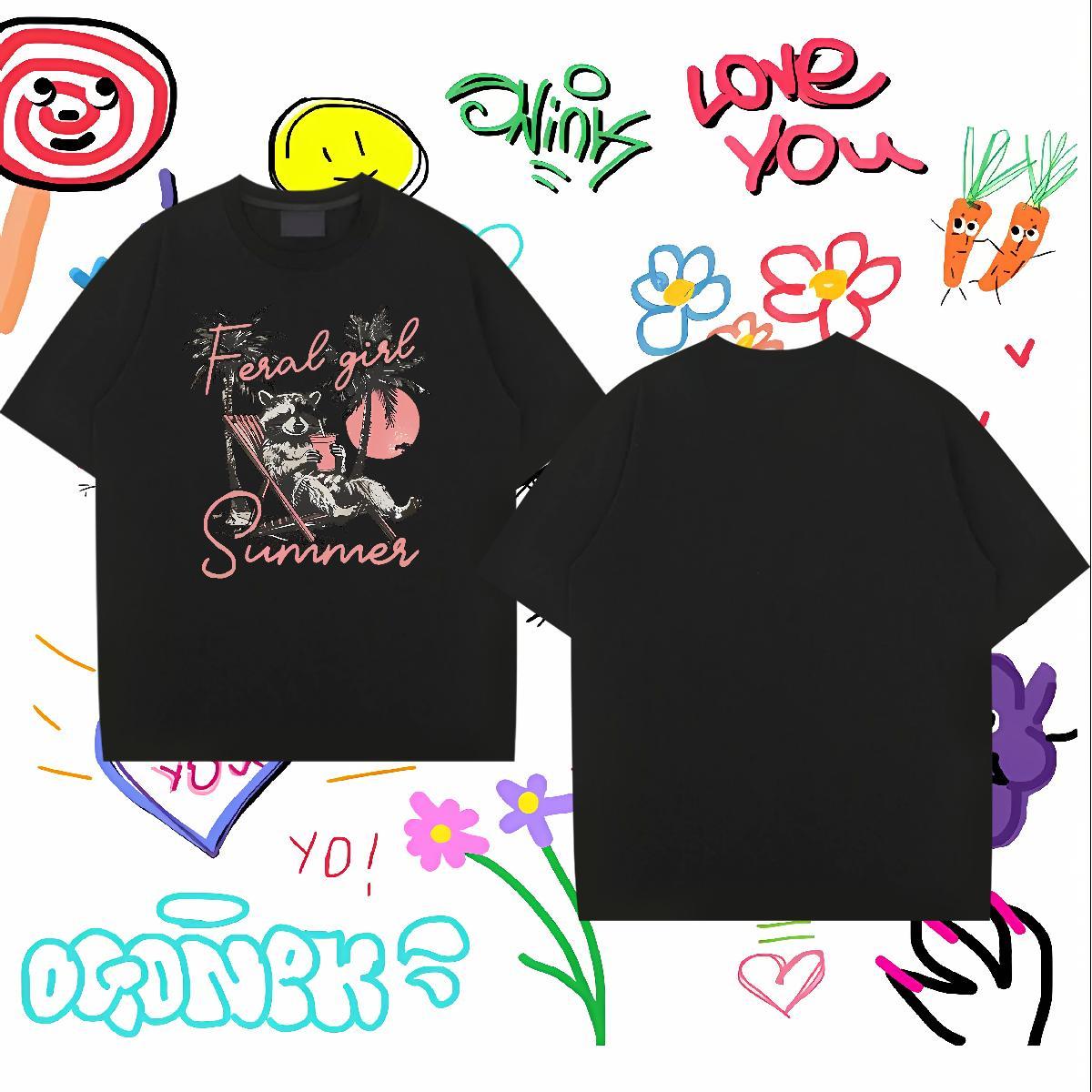 Customized Men Tees palm Street 230g Cotton Clothings Crew Neck Breathable Soft T Shirts Men Graphic