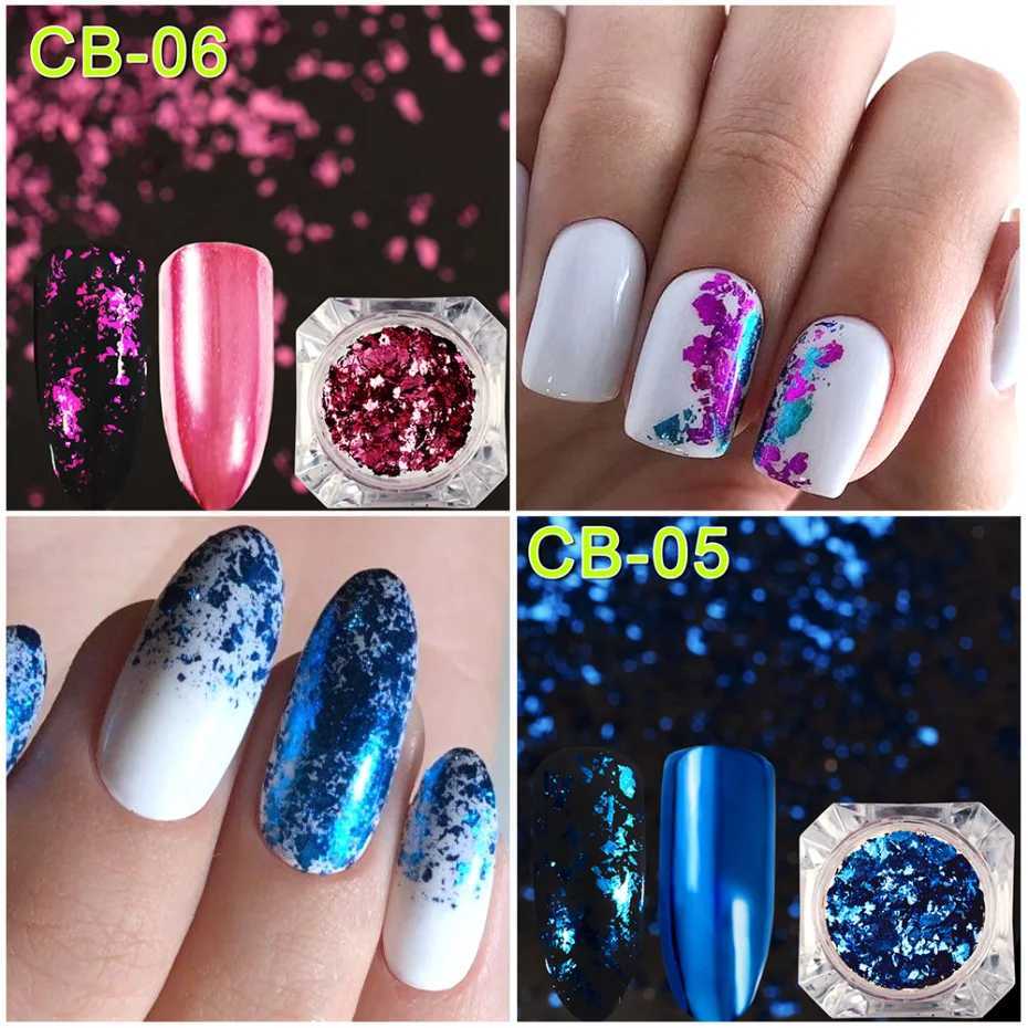 Flakes Glitter Aluminum Foil Sequins Chrome Powder Nails Irregular Sticker Paillettes Art Manicure Decor Accessories LACB01-08XJ240815
