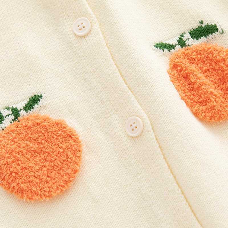 Baby Sweater Cardigan Girls Boy Cotton Fruit Stereoscope Pattern Child Knit Coat Clothes O-neck Long Sleeve Spring Fall TopXJ240819
