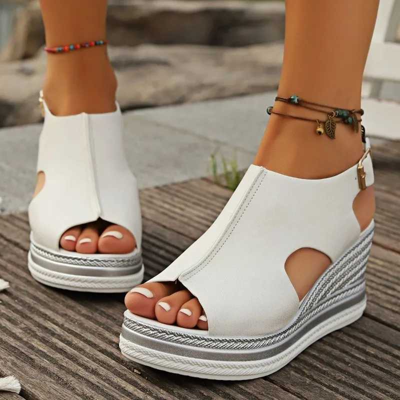 New Woman Platform Wedge Sandals Female Fashion Elegant Ladies Slippers Summer Female Peep Toe High Heels Slides Sandalias Mujer CL240806