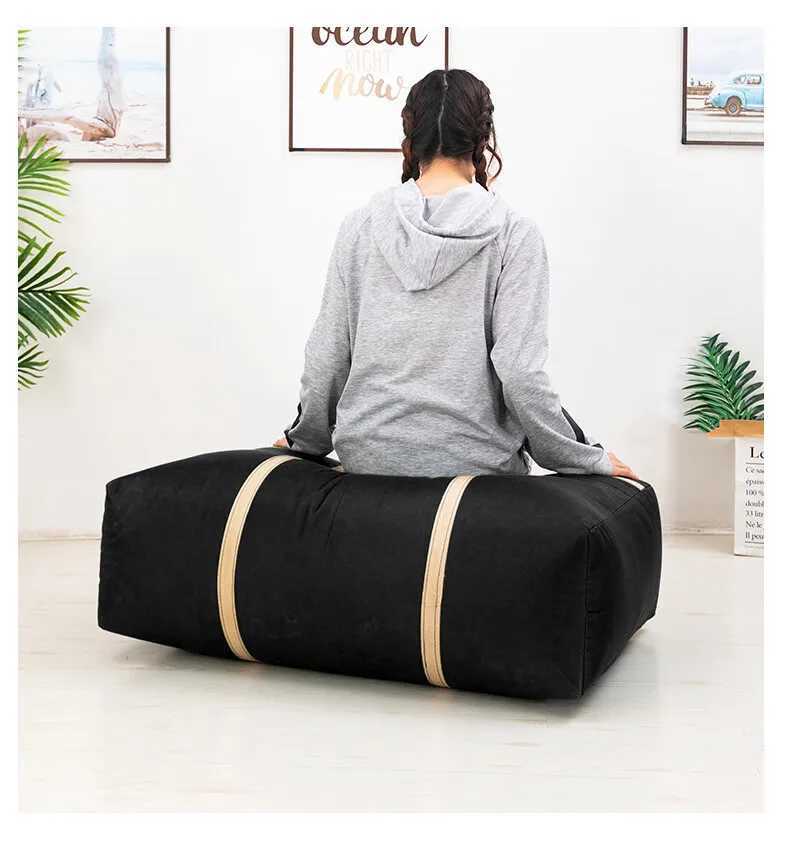 1pc 105L Oxford Cloth Moving Packing Bag Travel Luggage Bag Large Capacity Sturdy Waterproof Clothes Quilts Luggage Storage Bag CL240820