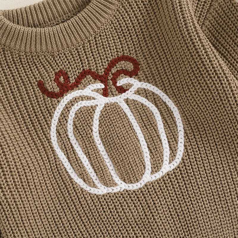 Baby Halloween Knitted Sweater Casual Pumpkin/Ghost Embroidery Warm Long Sleeve Pullover Infant Knitwear for Toddler Girl BoysXJ240819