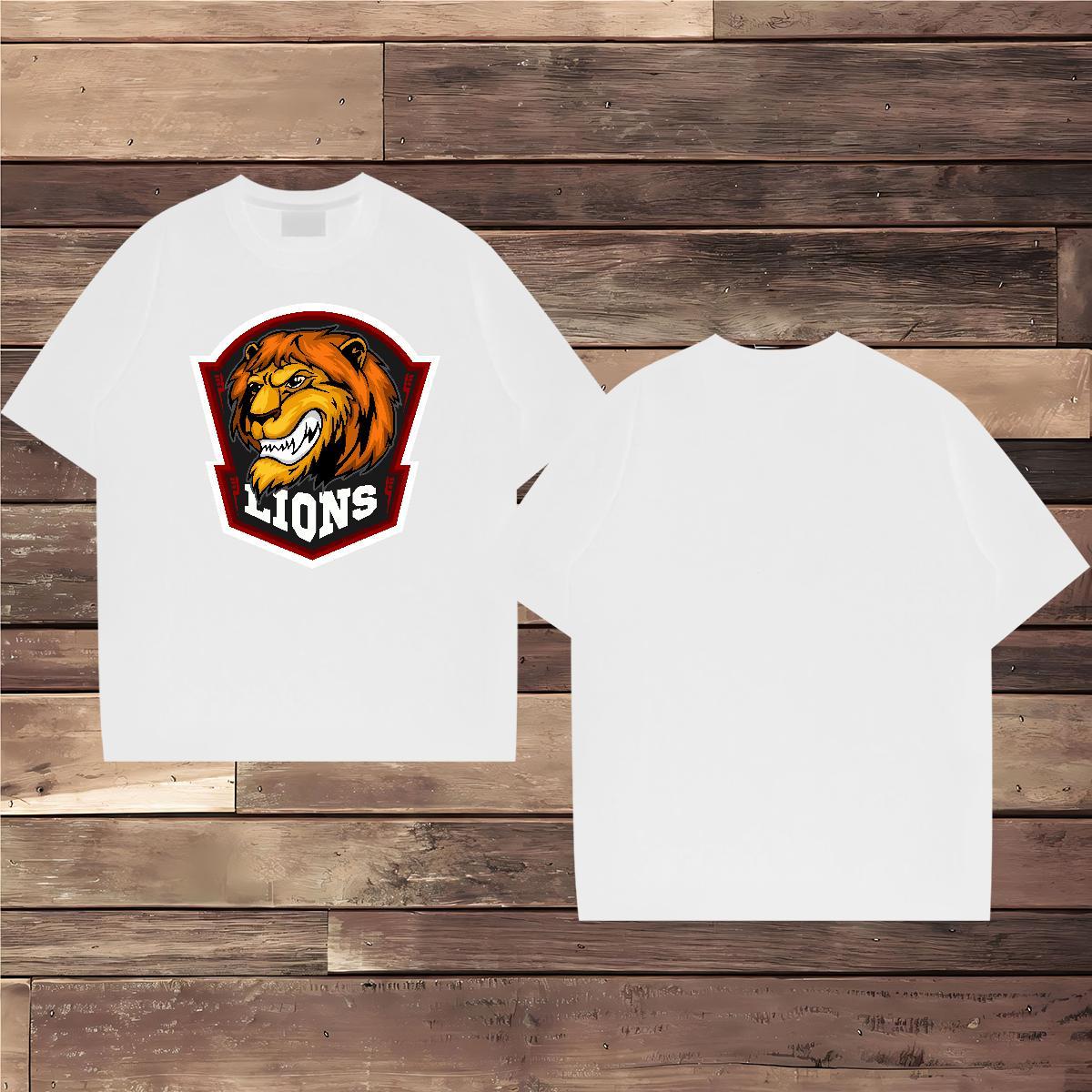 Designer Man T Shirts lion Short Sleeve O-Neck Casual Custom Cartoon 230g Pure Cotton Tshirt for Man Woman DIY Customized Tshirts