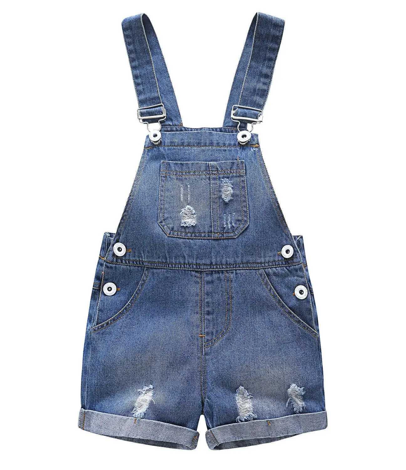 Chumhey 1-4T childrens shorts summer boys and girls thin denim jeans childrens jumpsuit baby clothing baby clothing childrens shorts W240806