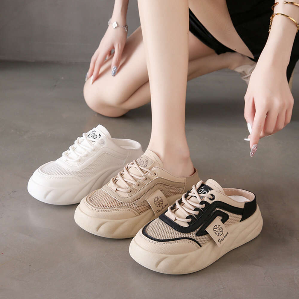 Ddmysports Little White Summer New Instagram Thick Sole Casual Women S Mesh Breathable Alf Slipperboard Shoes Fashion XFC OUTDOOR